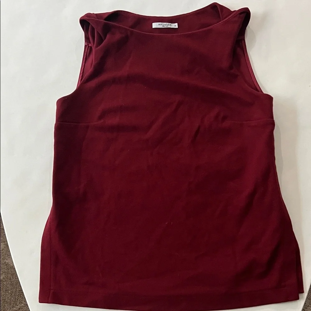 M.M. Lafleur Sadie 2.0 Maroon Red Classy Twist Shoulder Blouse Top XS - Picture 4 of 9